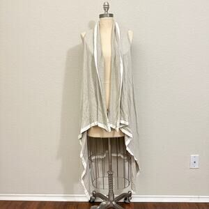 ZESTT ORGANICS Cardigan Tan Cotton Sleeveless Duster High Low